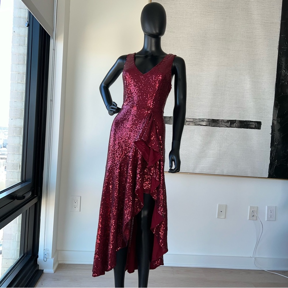 Grace Karin Red High Low V-Neck Sundress - Picture 2 of 7